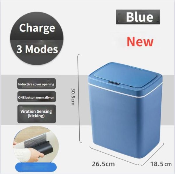 Intelligent Trash Can With Automatic Sensor - Charging Blue 14