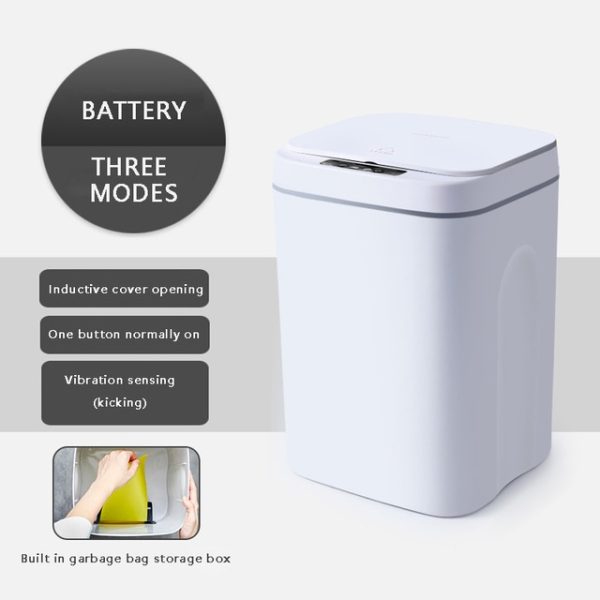 Intelligent Trash Can With Automatic Sensor - Battery white 7