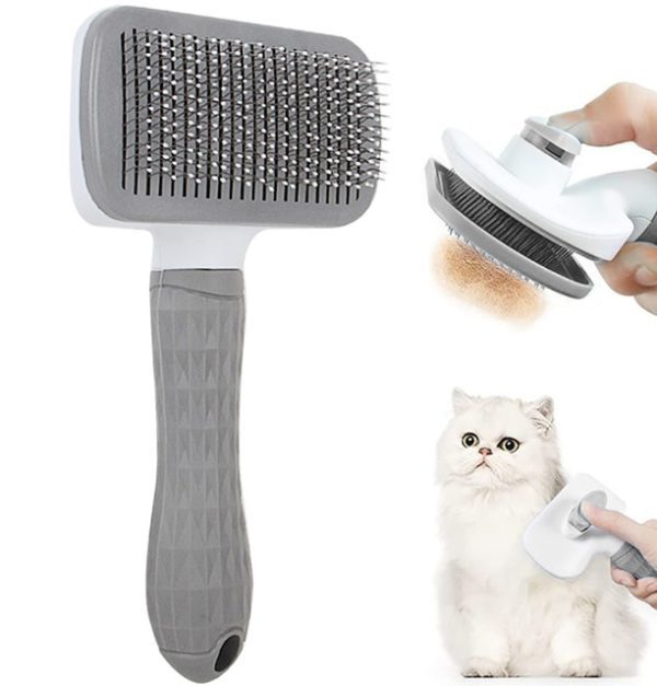 Dog Hair Remover Comb / Grooming Brush – square grey 10