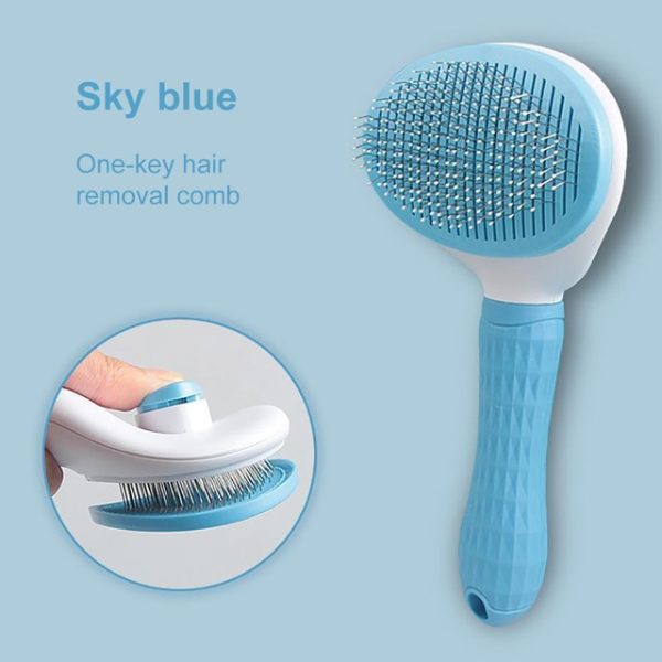 Dog Hair Remover Comb / Grooming Brush – oval blue 12