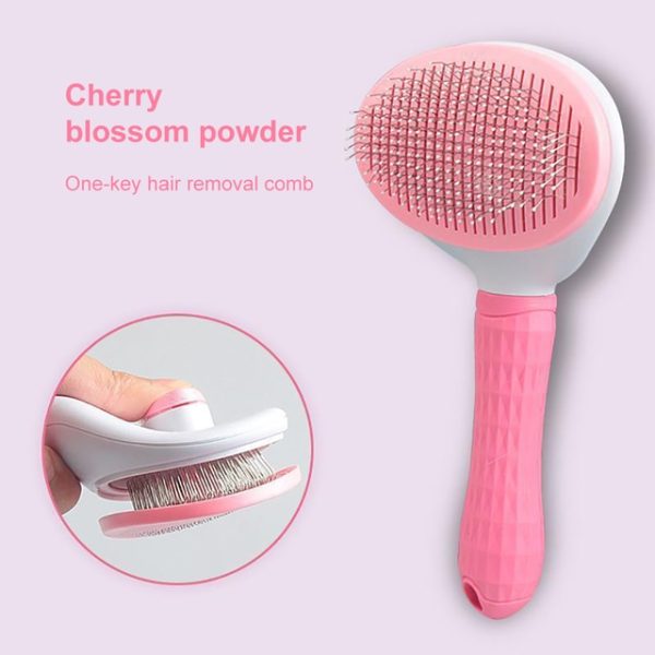 Dog Hair Remover Comb / Grooming Brush – oval pink 13