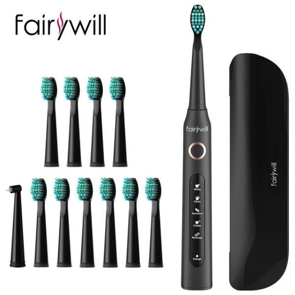 Fairywill Electric Sonic Toothbrush Fw-507 Usb Charge Rechargeable Adult Waterproof Electronic Tooth 8 Brushes Replacement Heads - Electric Toothbrush - ET507-420-8BH.FW02 13