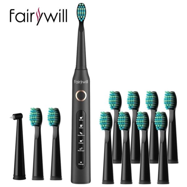 Fairywill Electric Sonic Toothbrush Fw-507 Usb Charge Rechargeable Adult Waterproof Electronic Tooth 8 Brushes Replacement Heads - Electric Toothbrush - FW-ET507.FW02-2 15