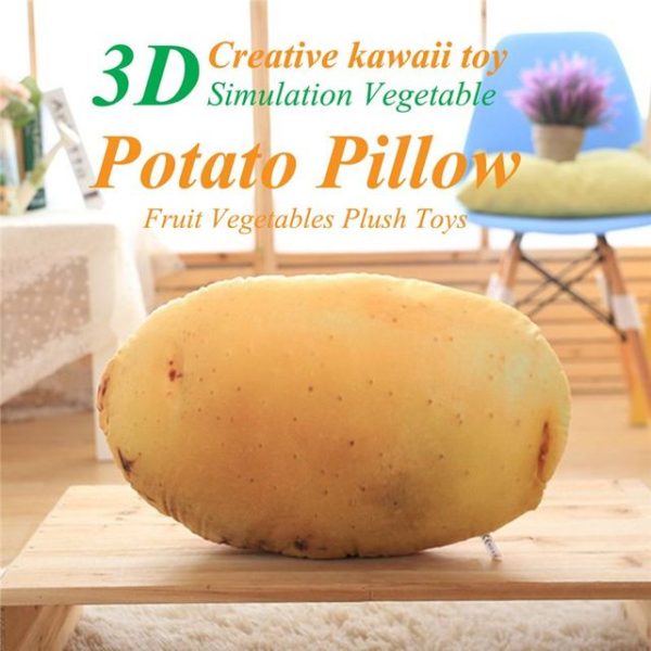 Latest Hot Product Ideas Kawaii Toys 3D Simulation Vegetables Potato Pillow Office Sofa Cushion Velvet Fruit Vegetables Plush To|Cushion| – Dark Khaki 7