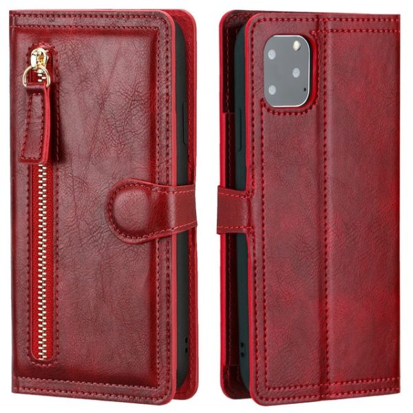Luxury Leather Flip Wallet iPhone Case - Red 11