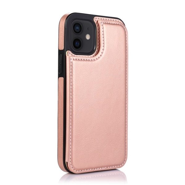 Luxury Wallet Leather Case For Iphone 13 12 Mini Back Flip Coque For Iphone 11 Pro Xr Xs Max X 6 6s 7 8 Plus Card Slots Cover - Mobile Phone Cases & Covers - Rose Gold 8