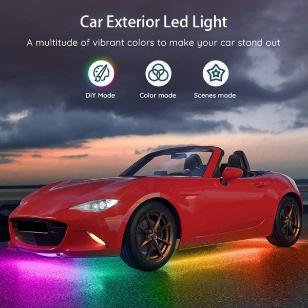 Niscarada Rgb Multicolor Flexible Underglow Car Light Strips 2