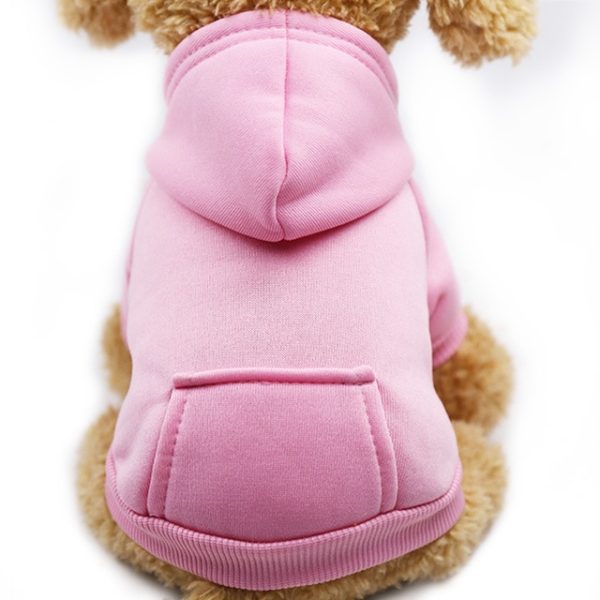 Warm Hoodie Sweater for Small Dogs Pink