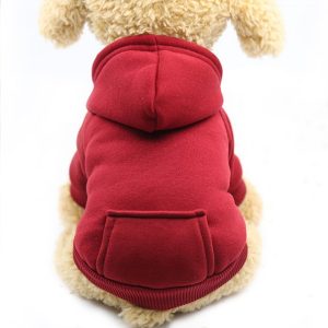 Warm Hoodie Sweater for Small Dogs Red