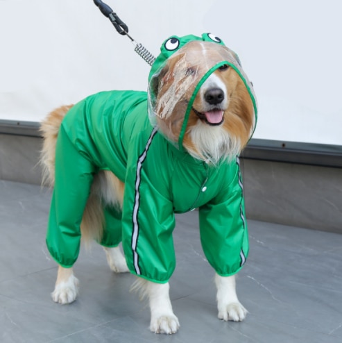 Small Dog Waterproof Raincoat - new-green 10