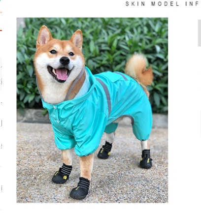 Small Dog Waterproof Raincoat - blue