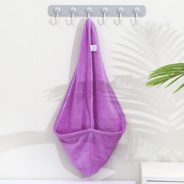 Towel Women Adult Bathroom Absorbent Quick-drying Bath Thicker Shower Long Curly Hair Cap Microfiber Wisp Dry Head Hair Towel – Towel – purple 8