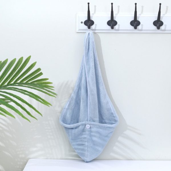 Towel Women Adult Bathroom Absorbent Quick-drying Bath Thicker Shower Long Curly Hair Cap Microfiber Wisp Dry Head Hair Towel – Towel – Sky blue 14