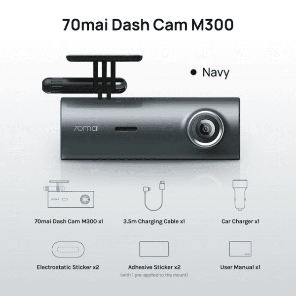 70mai Dash Cam M300 Car Dvr 1296p Night Vision 70mai M300 Cam Recorder 24h Parking Mode Wifi & App Control – Dvr/dash Camera – M300 Navy 9