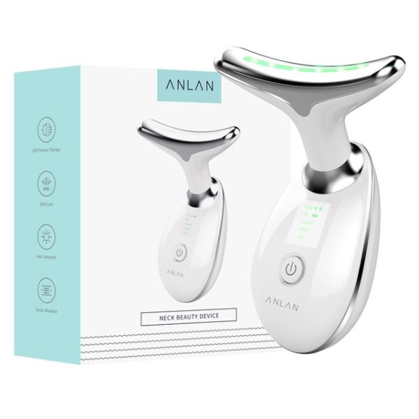 Anlan Neck Face Beauty Device 3 Colors Led Photon Therapy Skin Tighten Reduce Double Chin Anti Wrinkle Remove Skin Care Tools – Multi-functional Beauty Devices – White 7