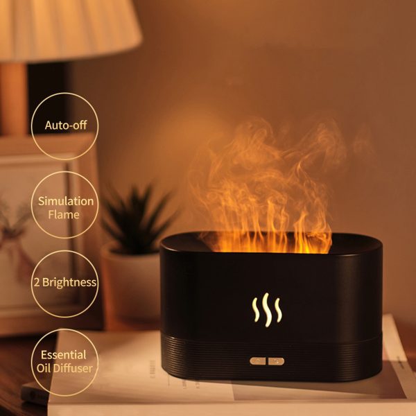 Flame Aroma Diffuser Air Humidifier Ultrasonic Cool Mist Maker Fogger Led Essential Oil Flame Lamp Diffuser Desk Decoration – Humidifiers 4