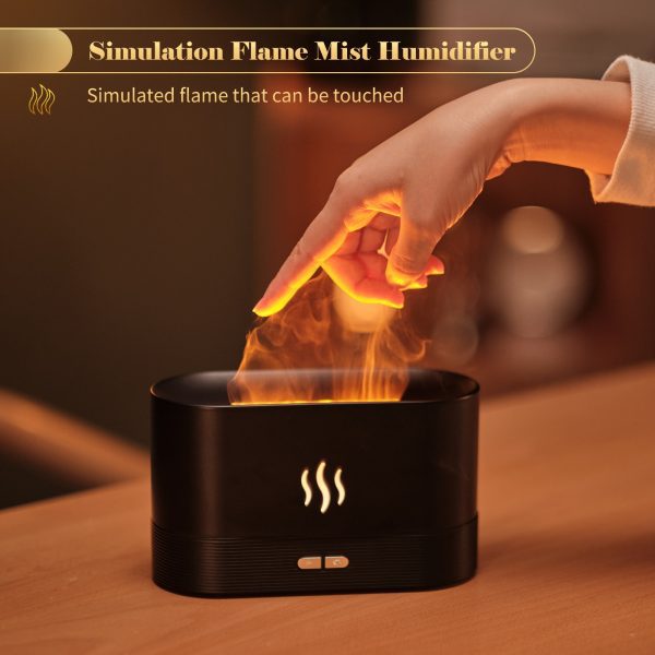 Flame Aroma Diffuser Air Humidifier Ultrasonic Cool Mist Maker Fogger Led Essential Oil Flame Lamp Diffuser Desk Decoration – Humidifiers 1