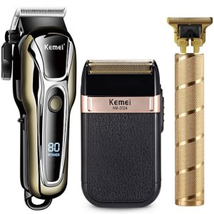Kemei Clipper Electric Hair Trimmer for men Electric shaver professional Men's Hair cutting machine Wireless barber trimmer|Hair Trimmers| – set 03 12