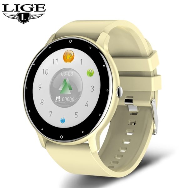 LIGE 2022 New Smart Watch Men Full Touch Screen Sport Fitness Watch IP67 Waterproof Bluetooth For Android ios smartwatch Men+box|Smart Watches| – yellow 10