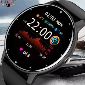 LIGE 2022 New Smart Watch Men Full Touch Screen Sport Fitness Watch IP67 Waterproof Bluetooth For Android ios smartwatch Men+box|Smart Watches| 1