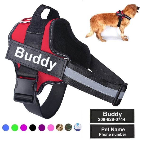 Personalized Dog Harness No Pull Reflective Breathable Adjustable Pet Harness Vest For Small Large Dog Custom Patch Pet Supplies - Collars, Harnesses & Leads 1