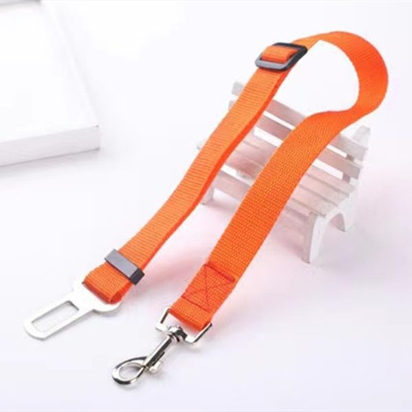 Pet Dog Leash Car Seat Belt Adjustable Lead orange 11